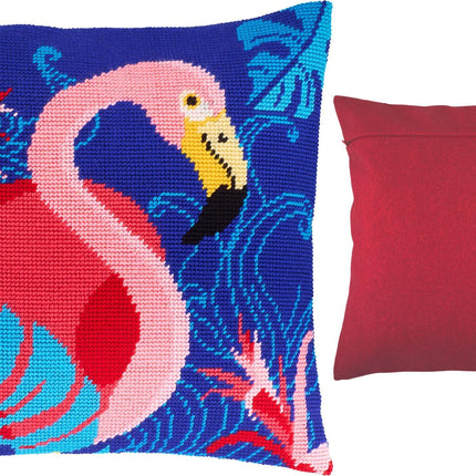 Needlepoint Pillow Kit "Flamingo"
