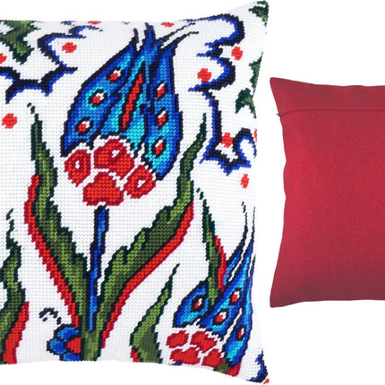 Needlepoint Pillow Kit "Turkish Tulips"
