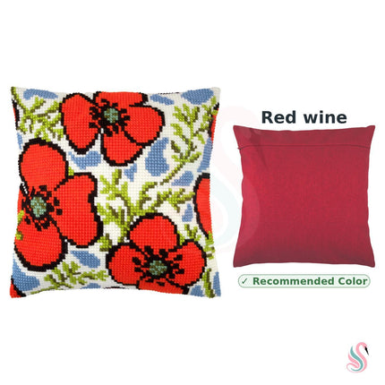 Cross Stitch Pillow Kit "Poppies"