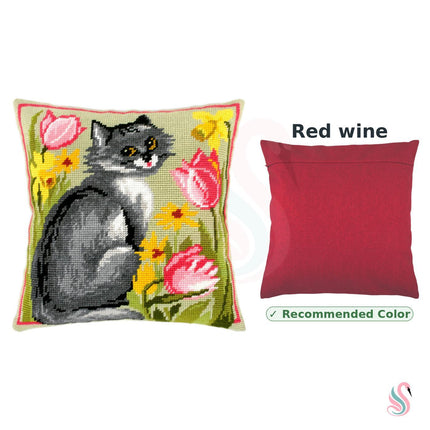 Needlepoint Pillow Kit "Kitty"