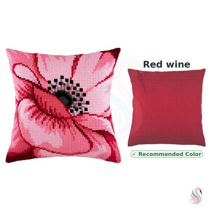 Cross Stitch Pillow Kit "Pink Flower"