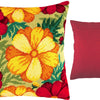 Needlepoint Pillow Kit "Golden Petals"