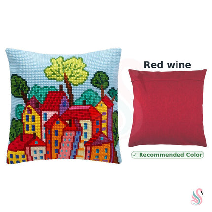 Cross Stitch Pillow Kit "Italian Town"