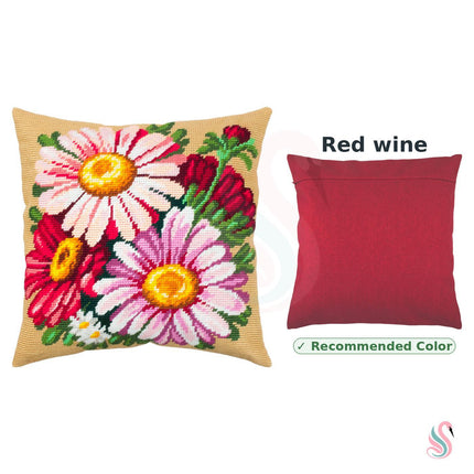 Needlepoint Pillow Kit "Michaelmas daisies"