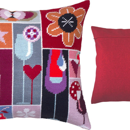 Needlepoint Pillow Kit "Cocktail Party"