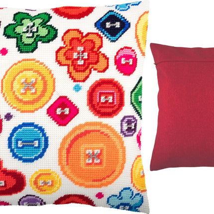 Needlepoint Pillow Kit "Buttons"