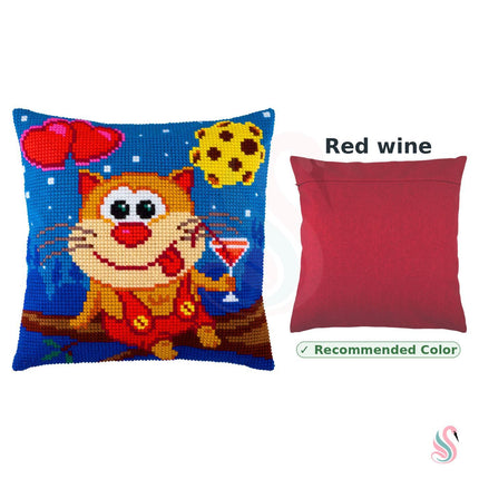 Cross Stitch Pillow Kit "March Cat"