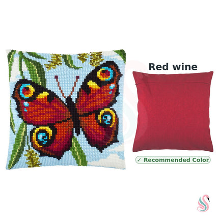 Cross Stitch Pillow Kit "Peacock Butterfly"
