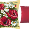 Needlepoint Pillow Kit "Poppies and Daisies"