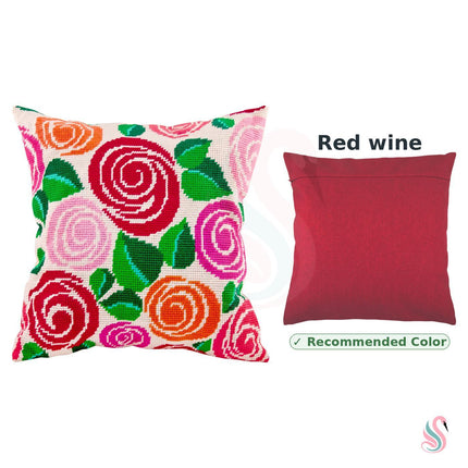 Needlepoint Pillow Kit "Décor of Roses"
