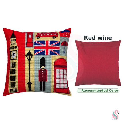 Needlepoint Pillow Kit "London Souvenirs"