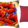 Needlepoint Pillow Kit "Poppies and Forget-Me-Nots"