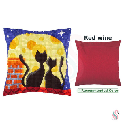 Cross Stitch Pillow Kit "Cats on the Roof"