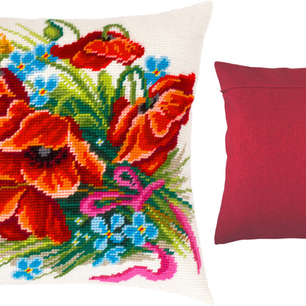 Needlepoint Pillow Kit "Flower arrangement"