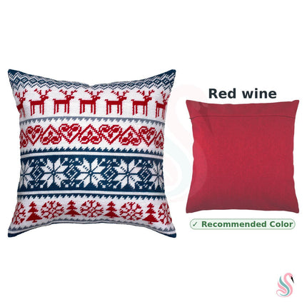 Needlepoint Pillow Kit "Christmas Deer Pattern"