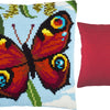 Cross Stitch Pillow Kit "Peacock Butterfly"