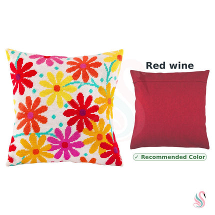 Needlepoint Pillow Kit "Garden Cosmos"