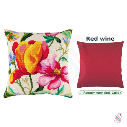 Needlepoint Pillow Kit "Tulips in Watercolor"