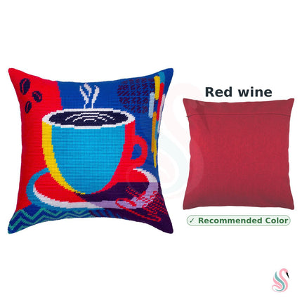 Needlepoint Pillow Kit "Morning coffee"