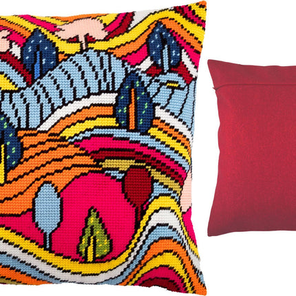 Needlepoint Pillow Kit "Fantastic Landscape"