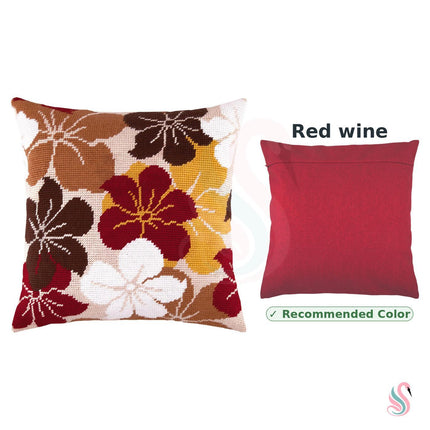 Needlepoint Pillow Kit "Periwinkles (Catharanthus)"