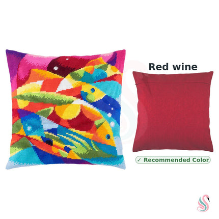 Needlepoint Pillow Kit "Abstract Fish"