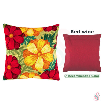 Needlepoint Pillow Kit "Golden Petals"