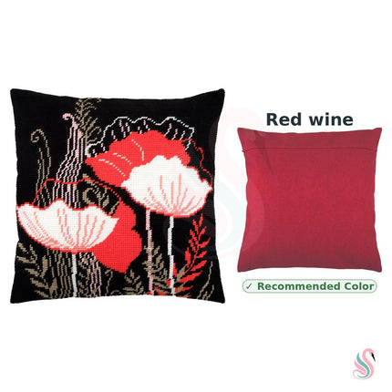 Needlepoint Pillow Kit "Red Flower"
