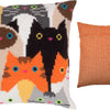 Cross Stitch Pillow Kit "Cat Choir"