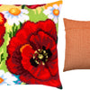Cross Stitch Pillow Kit "Poppies with daisies"