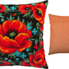 Needlepoint Pillow Kit "Meadow of Poppies"