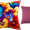 Needlepoint Pillow Kit "Rainbow of Violas"