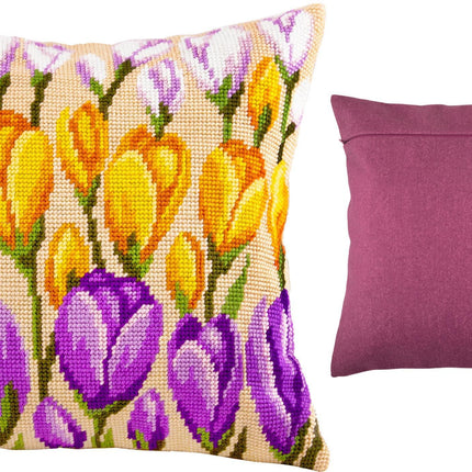 Needlepoint Pillow Kit "Crocuses"
