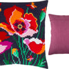 Cross Stitch Pillow Kit "Poppies with butterflies"