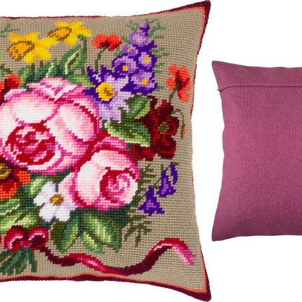 Needlepoint Pillow Kit "Classic Bouquet"