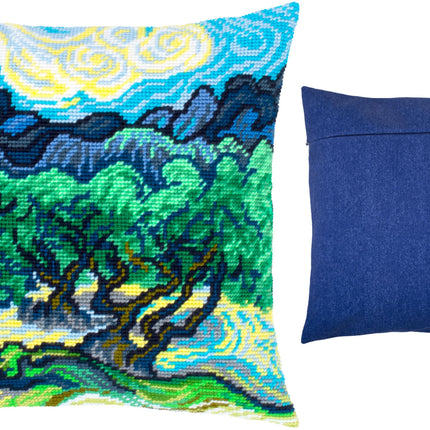 Needlepoint Pillow Kit "Olive Trees"