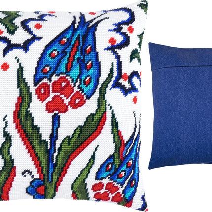 Needlepoint Pillow Kit "Turkish Tulips"