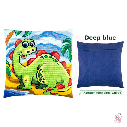 Needlepoint Pillow Kit "Little Dino"