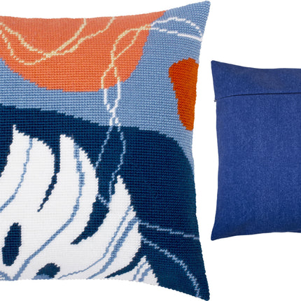 Needlepoint Pillow Kit "Abstract pastel tropics"