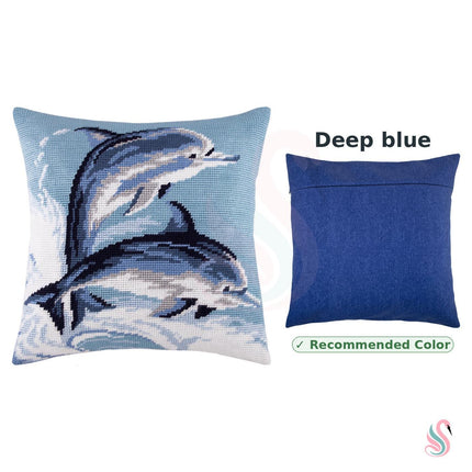 Needlepoint Pillow Kit "Dolphins"
