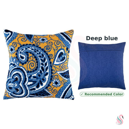 Needlepoint Pillow Kit "Azure and Gold"