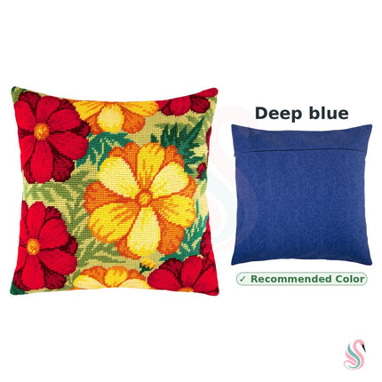 Needlepoint Pillow Kit "Golden Petals"