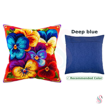Needlepoint Pillow Kit "Rainbow of Violas"