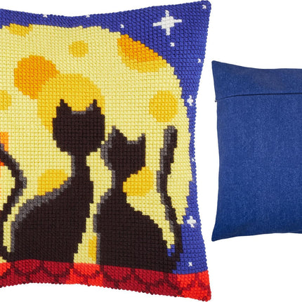 Cross Stitch Pillow Kit "Cats on the Roof"