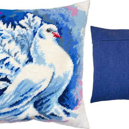 Needlepoint Pillow Kit "White Pigeon"