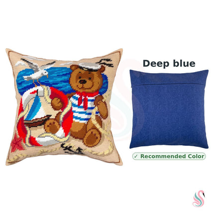 Needlepoint Pillow Kit "Bear the Sailor"