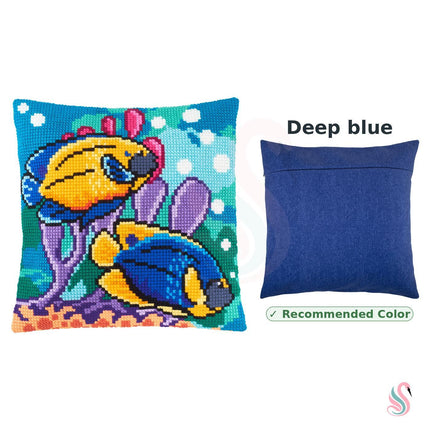 Cross Stitch Pillow Kit "Tropical Fish"