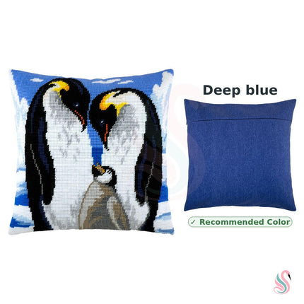 Needlepoint Pillow Kit "Penguins in Love"