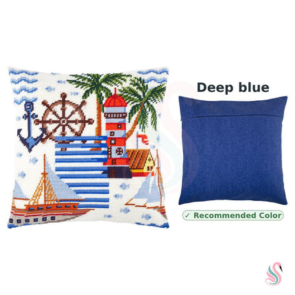 Needlepoint Pillow Kit "Overseas Adventure"