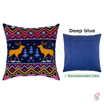 Needlepoint Pillow Kit "Winter moose"